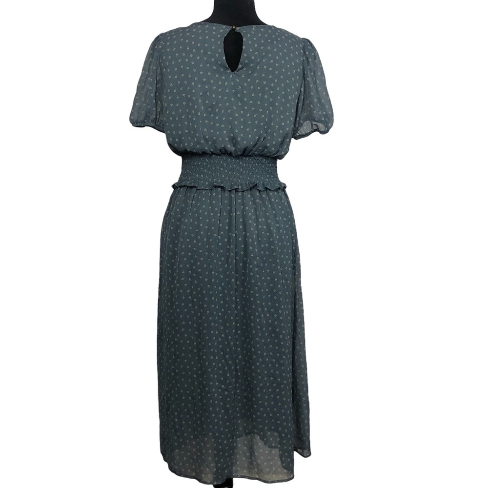 Wild Fable Elastic Waist Blue Print Prairie Dress size Small - Picture 9 of 12